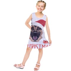 German Shepherd T- Shirt German Shepherd Merry Christmas T- Shirt (4) Kids  Tunic Dress