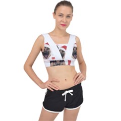 German Shepherd T- Shirt German Shepherd Merry Christmas T- Shirt (4) V-Back Sports Bra