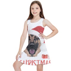 German Shepherd T- Shirt German Shepherd Merry Christmas T- Shirt (4) Kids  Lightweight Sleeveless Dress by ZUXUMI