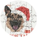 German Shepherd T- Shirt German Shepherd Merry Christmas T- Shirt (4) Wooden Puzzle Round View1