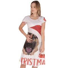 German Shepherd T- Shirt German Shepherd Merry Christmas T- Shirt (4) Classic Short Sleeve Dress