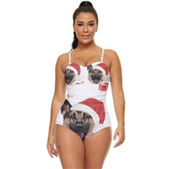 German Shepherd T- Shirt German Shepherd Merry Christmas T- Shirt (4) Retro Full Coverage Swimsuit