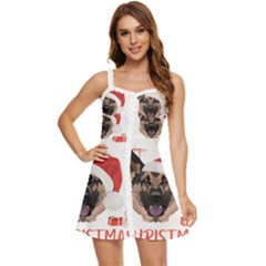 German Shepherd T- Shirt German Shepherd Merry Christmas T- Shirt (4) Ruffle Edge Bra Cup Chiffon Mini Dress