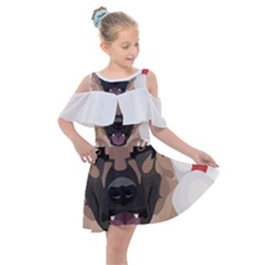 German Shepherd T- Shirt German Shepherd Merry Christmas T- Shirt (6) Kids  Shoulder Cutout Chiffon Dress by ZUXUMI