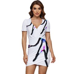 Abstract Art Sport Women Tennis  Shirt Abstract Art Sport Women Tennis  Shirt (1)11 Low Cut Cap Sleeve Mini Dress by EnriqueJohnson