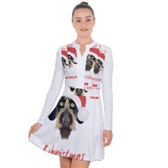 German Wirehaired Pointer T- Shirt German Wirehaired Pointer Merry Christmas T- Shirt (1) Long Sleeve Panel Dress