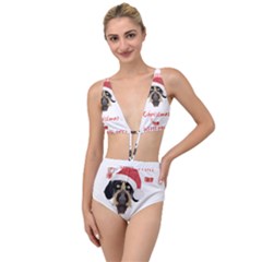 German Wirehaired Pointer T- Shirt German Wirehaired Pointer Merry Christmas T- Shirt (1) Tied Up Two Piece Swimsuit