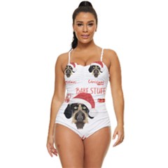 German Wirehaired Pointer T- Shirt German Wirehaired Pointer Merry Christmas T- Shirt (1) Retro Full Coverage Swimsuit