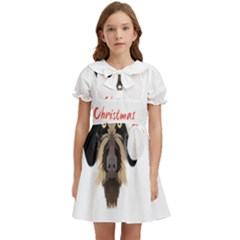 German Wirehaired Pointer T- Shirt German Wirehaired Pointer Merry Christmas T- Shirt (1) Kids  Bow Tie Puff Sleeve Dress