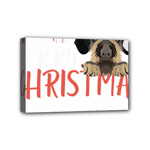 German Wirehaired Pointer T- Shirt German Wirehaired Pointer Merry Christmas T- Shirt (3) Mini Canvas 6  X 4  (stretched)