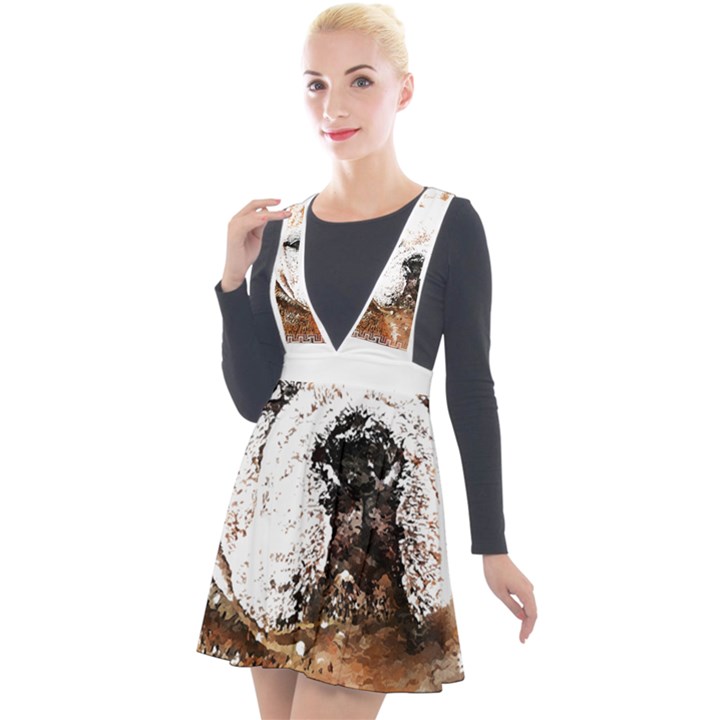 Bulldog T- Shirt English Bulldog Animal Wildlife Forest Nature Discovery Fauna T- Shirt Plunge Pinafore Velour Dress