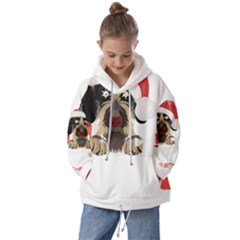 German Wirehaired Pointer T- Shirt German Wirehaired Pointer Merry Christmas T- Shirt (6) Kids  Oversized Hoodie by ZUXUMI