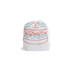 Burger T- Shirt Cat Burger T- Shirt Drawstring Pouch (xs)