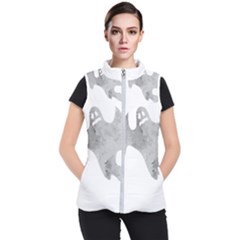 Ghost T- Shirt White Mottled Ghost T- Shirt Women s Puffer Vest by ZUXUMI