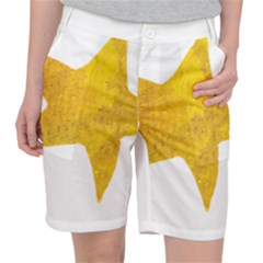 Gold Star T- Shirt Watercolor Gold Star T- Shirt Women s Pocket Shorts by ZUXUMI