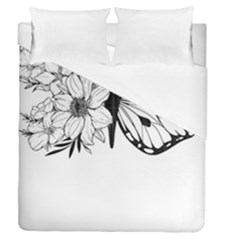 Butterfly T- Shirt Floral Butterfly T- Shirt Duvet Cover Double Side (queen Size) by JamesGoode