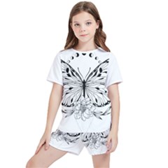 Butterfly T- Shirt Moon Butterfly T- Shirt Kids  T-shirt And Sports Shorts Set by JamesGoode
