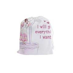 I Will Get Everything I Want Drawstring Pouch (medium)