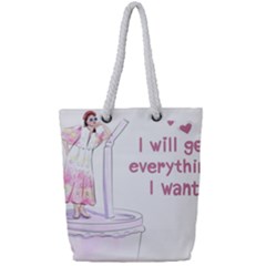 I Will Get Everything I Want Full Print Rope Handle Tote (small)