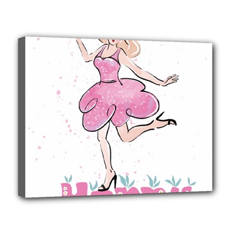 Happy Girl Canvas 14  X 11  (stretched)