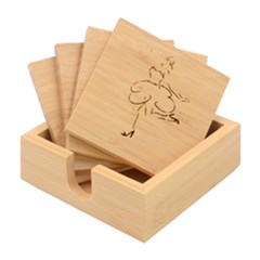 Happy Girl Bamboo Coaster Set