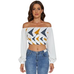 Abstract Arrow Pattern T- Shirt Abstract Arrow Pattern T- Shirt Long Sleeve Crinkled Weave Crop Top by EnriqueJohnson