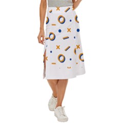 Abstract Dots And Line Pattern T- Shirt Abstract Dots And Line Pattern T- Shirt Midi Panel Skirt by EnriqueJohnson