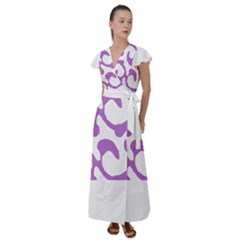 Abstract Pattern Purple Swirl T- Shirt Abstract Pattern Purple Swirl T- Shirt Flutter Sleeve Maxi Dress by EnriqueJohnson