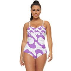 Abstract Pattern Purple Swirl T- Shirt Abstract Pattern Purple Swirl T- Shirt Retro Full Coverage Swimsuit by EnriqueJohnson