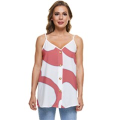 Abstract Pattern Red Swirl T- Shirt Abstract Pattern Red Swirl T- Shirt Casual Spaghetti Strap Chiffon Top