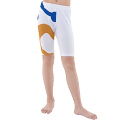 Abstract Swirl Gold And Blue Pattern T- Shirt Abstract Swirl Gold And Blue Pattern T- Shirt Kids  Mid Length Swim Shorts