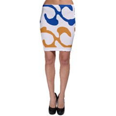 Abstract Swirl Gold And Blue Pattern T- Shirt Abstract Swirl Gold And Blue Pattern T- Shirt Bodycon Skirt