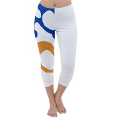 Abstract Swirl Gold And Blue Pattern T- Shirt Abstract Swirl Gold And Blue Pattern T- Shirt Capri Winter Leggings 