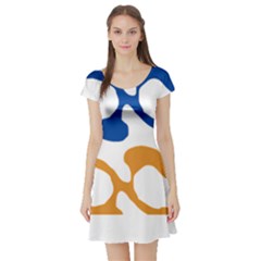 Abstract Swirl Gold And Blue Pattern T- Shirt Abstract Swirl Gold And Blue Pattern T- Shirt Short Sleeve Skater Dress