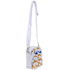 Abstract Swirl Gold And Blue Pattern T- Shirt Abstract Swirl Gold And Blue Pattern T- Shirt Shoulder Strap Belt Bag