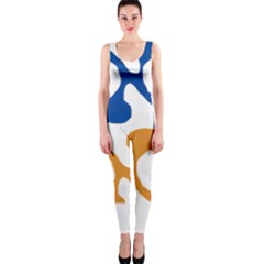 Abstract Swirl Gold And Blue Pattern T- Shirt Abstract Swirl Gold And Blue Pattern T- Shirt One Piece Catsuit