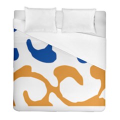 Abstract Swirl Gold And Blue Pattern T- Shirt Abstract Swirl Gold And Blue Pattern T- Shirt Duvet Cover (Full/ Double Size)