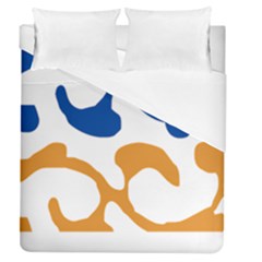 Abstract Swirl Gold And Blue Pattern T- Shirt Abstract Swirl Gold And Blue Pattern T- Shirt Duvet Cover (Queen Size)