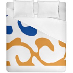 Abstract Swirl Gold And Blue Pattern T- Shirt Abstract Swirl Gold And Blue Pattern T- Shirt Duvet Cover (California King Size)