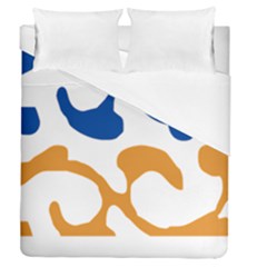 Abstract Swirl Gold And Blue Pattern T- Shirt Abstract Swirl Gold And Blue Pattern T- Shirt Duvet Cover Double Side (Queen Size)