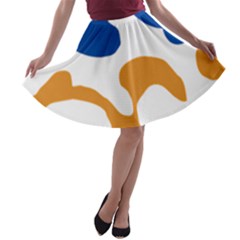 Abstract Swirl Gold And Blue Pattern T- Shirt Abstract Swirl Gold And Blue Pattern T- Shirt A-line Skater Skirt