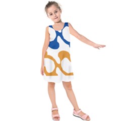 Abstract Swirl Gold And Blue Pattern T- Shirt Abstract Swirl Gold And Blue Pattern T- Shirt Kids  Sleeveless Dress