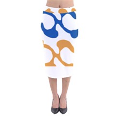 Abstract Swirl Gold And Blue Pattern T- Shirt Abstract Swirl Gold And Blue Pattern T- Shirt Velvet Midi Pencil Skirt