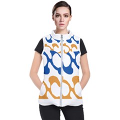 Abstract Swirl Gold And Blue Pattern T- Shirt Abstract Swirl Gold And Blue Pattern T- Shirt Women s Puffer Vest