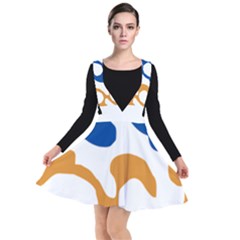 Abstract Swirl Gold And Blue Pattern T- Shirt Abstract Swirl Gold And Blue Pattern T- Shirt Plunge Pinafore Dress