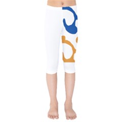 Abstract Swirl Gold And Blue Pattern T- Shirt Abstract Swirl Gold And Blue Pattern T- Shirt Kids  Capri Leggings 