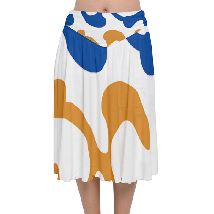 Abstract Swirl Gold And Blue Pattern T- Shirt Abstract Swirl Gold And Blue Pattern T- Shirt Velvet Flared Midi Skirt