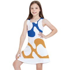 Abstract Swirl Gold And Blue Pattern T- Shirt Abstract Swirl Gold And Blue Pattern T- Shirt Kids  Lightweight Sleeveless Dress