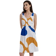 Abstract Swirl Gold And Blue Pattern T- Shirt Abstract Swirl Gold And Blue Pattern T- Shirt Classic Skater Dress