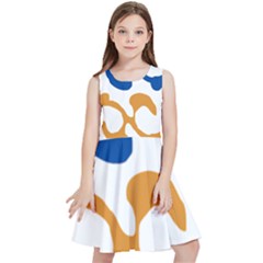 Abstract Swirl Gold And Blue Pattern T- Shirt Abstract Swirl Gold And Blue Pattern T- Shirt Kids  Skater Dress